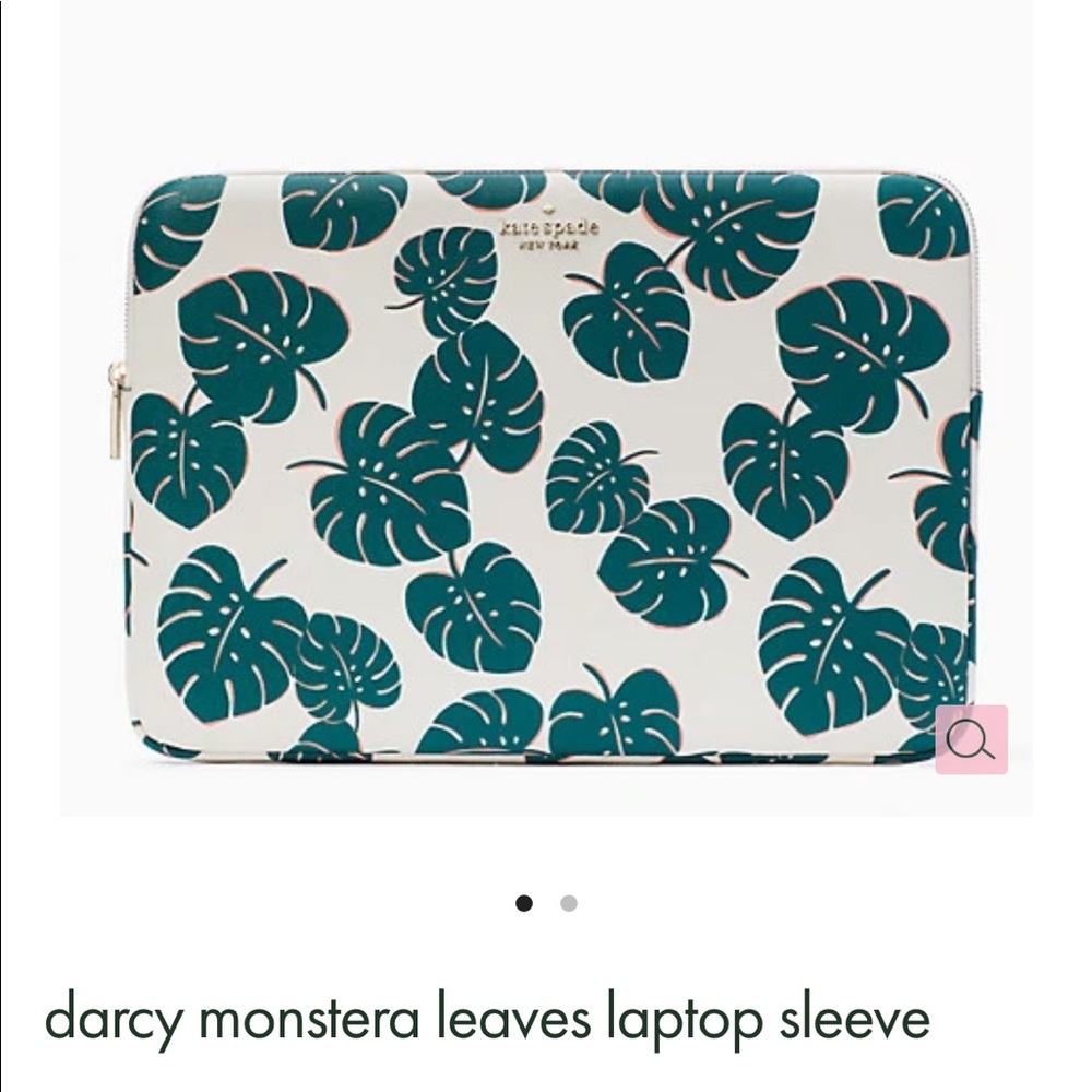 NWT Kate Spade Darcy monstera leaves laptop sleeve case